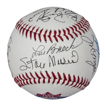 1997 Hall of Fame Induction Multi-Signed Baseball With 17 Signatures Including Koufax & Musial (PSA/DNA)